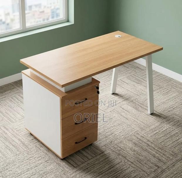 Office Desk : Ergonomic Office Desk With Drawers - thumbnail 8