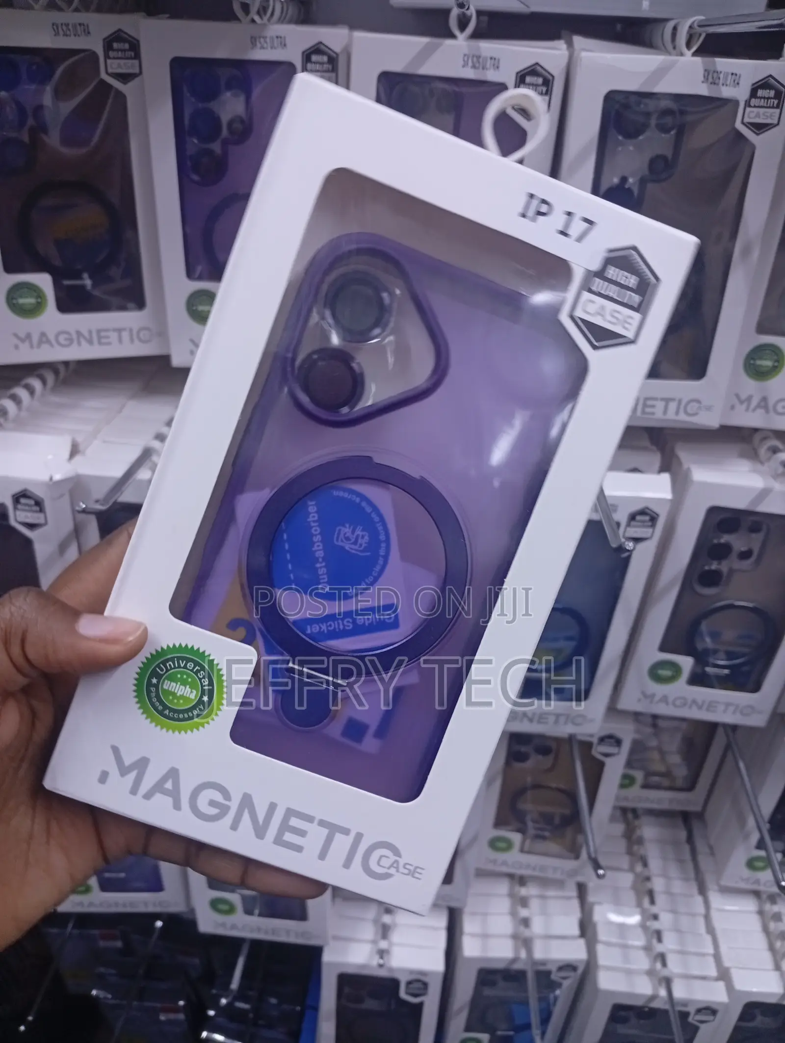 Purple Translucent iPhone 17 MagneticCase With Camera Lens Protector
