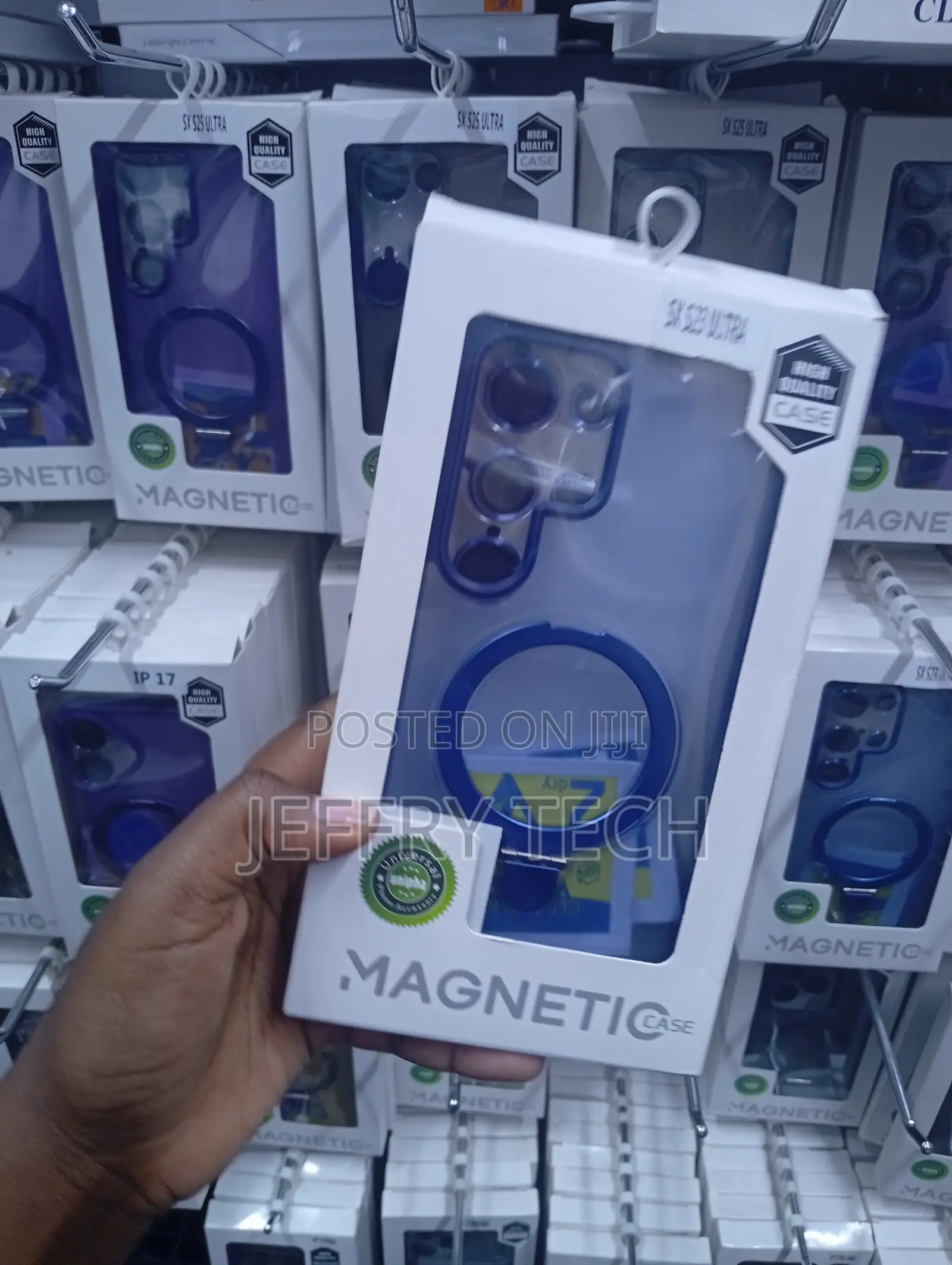 Blue Samsung Galaxy S23 Ultra Magnetic Ring-Stand Case