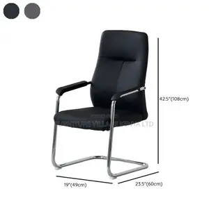 Waiting Chair; Executive Leather Mid Back Visitor's Waiting Seat.