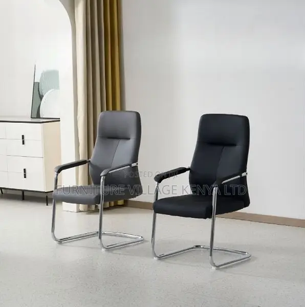 Waiting Chair; Executive Leather Mid Back Visitor's Waiting Seat.
