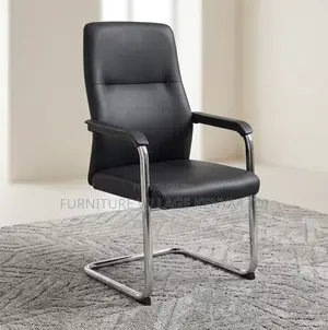 Waiting Chair; Executive Leather Mid Back Visitor's Waiting Seat.