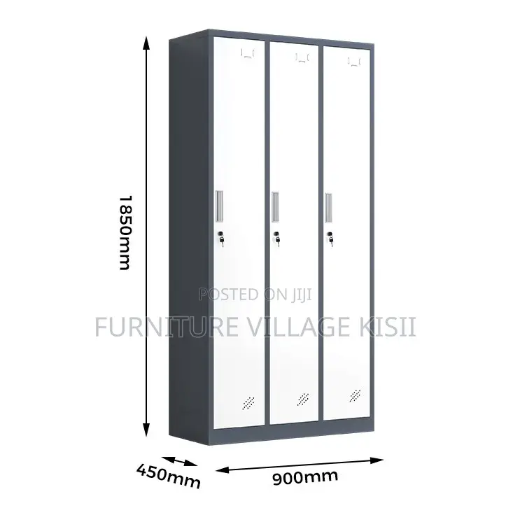 Locker Cabinet: 3-Door Steel Storage Cabinet