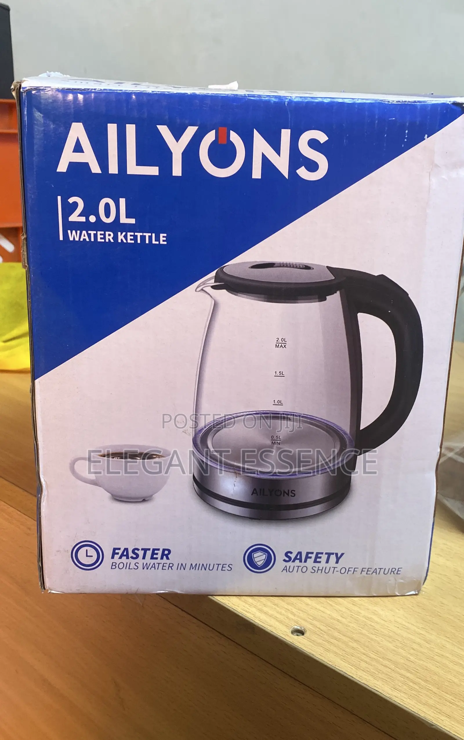 AILYONS 2L Transparent Electric Kettle, Glass Water Heater