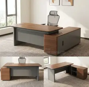 Office Desk; Brown 1.6 M Executive Modern Manager's Desk