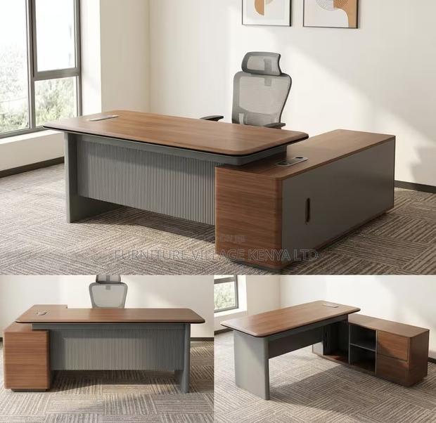 Office Desk; Brown 1.6 M Executive Modern Manager's Desk