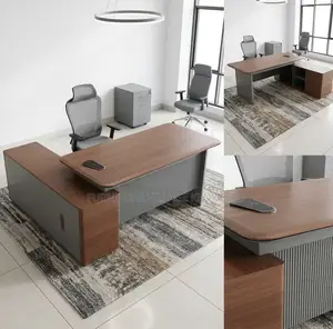 Office Desk; Brown 1.6 M Executive Modern Manager's Desk