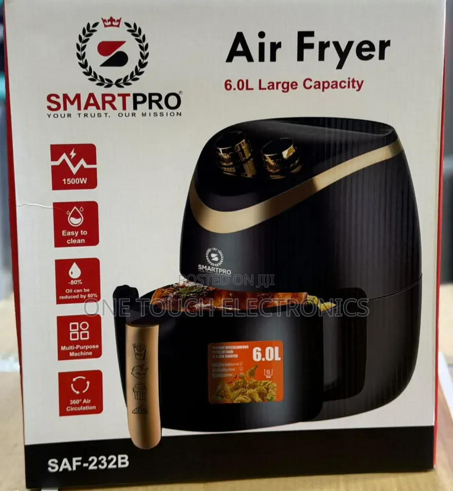 Smartpro Air Fryer 6L SAF-232B, Black