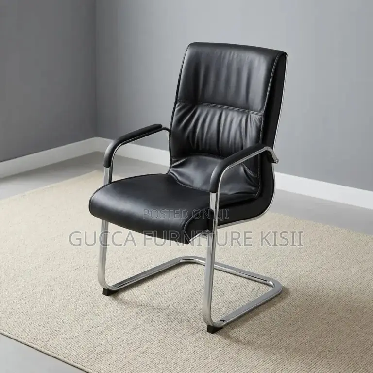 Office Chairs; Chrome Based Leather Office Visitors Chairs
