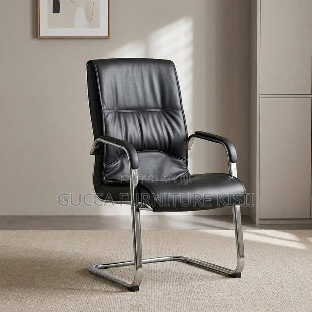 Office Chairs; Chrome Based Leather Office Visitors Chairs