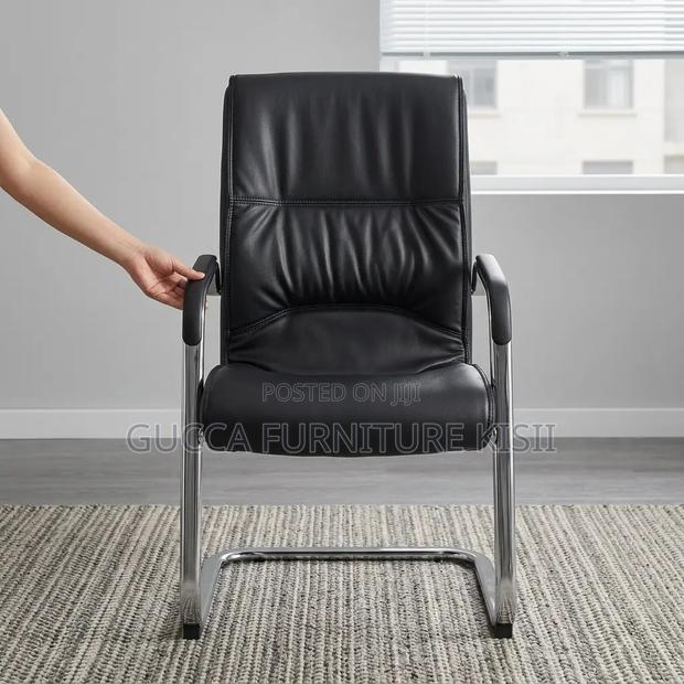 Office Chairs; Chrome Based Leather Office Visitors Chairs - thumbnail 2