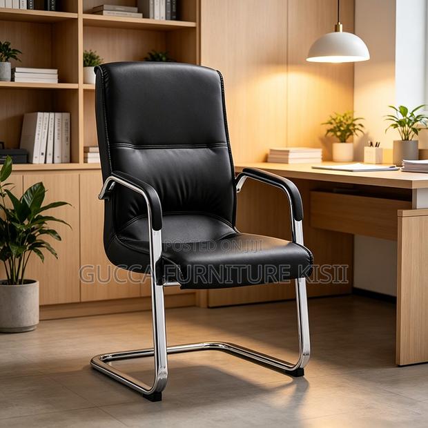 Office Chairs; Chrome Based Leather Office Visitors Chairs - thumbnail 9