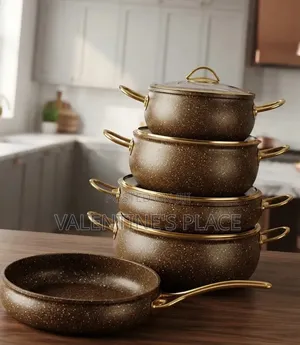 Luxury Brown Gold Speckled Cookware Set