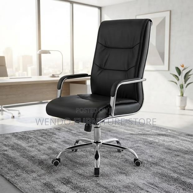 Office Chairs; High Back Tuff Leather Visitors Office Chairs - thumbnail 3