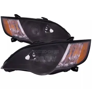 Headlight Halogen Set Black Housing With Clear Lens for Subaru Legacy
