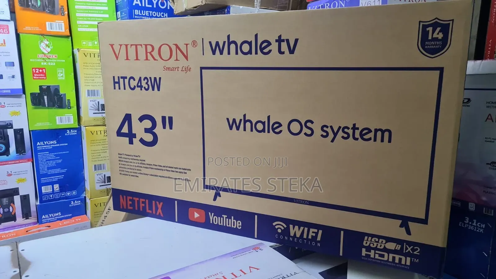 Vitron 43 Inch Whale Smart TV, HTC43W, Netflix, Youtube, Prime
