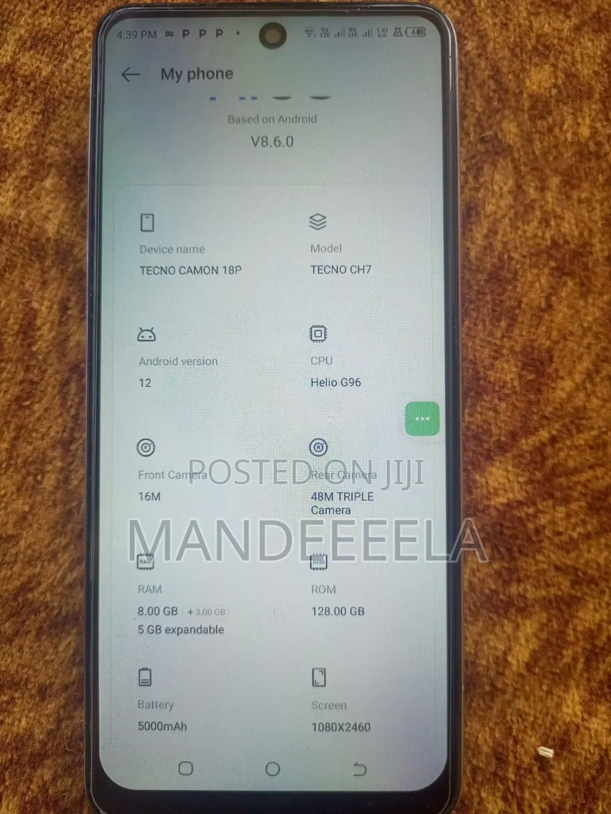 Tecno Camon 18 P 128 GB White