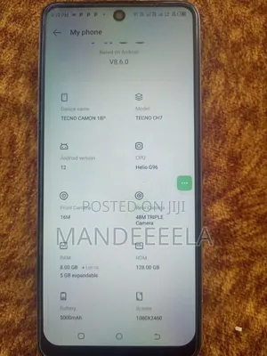 Tecno Camon 18 P 128 GB White