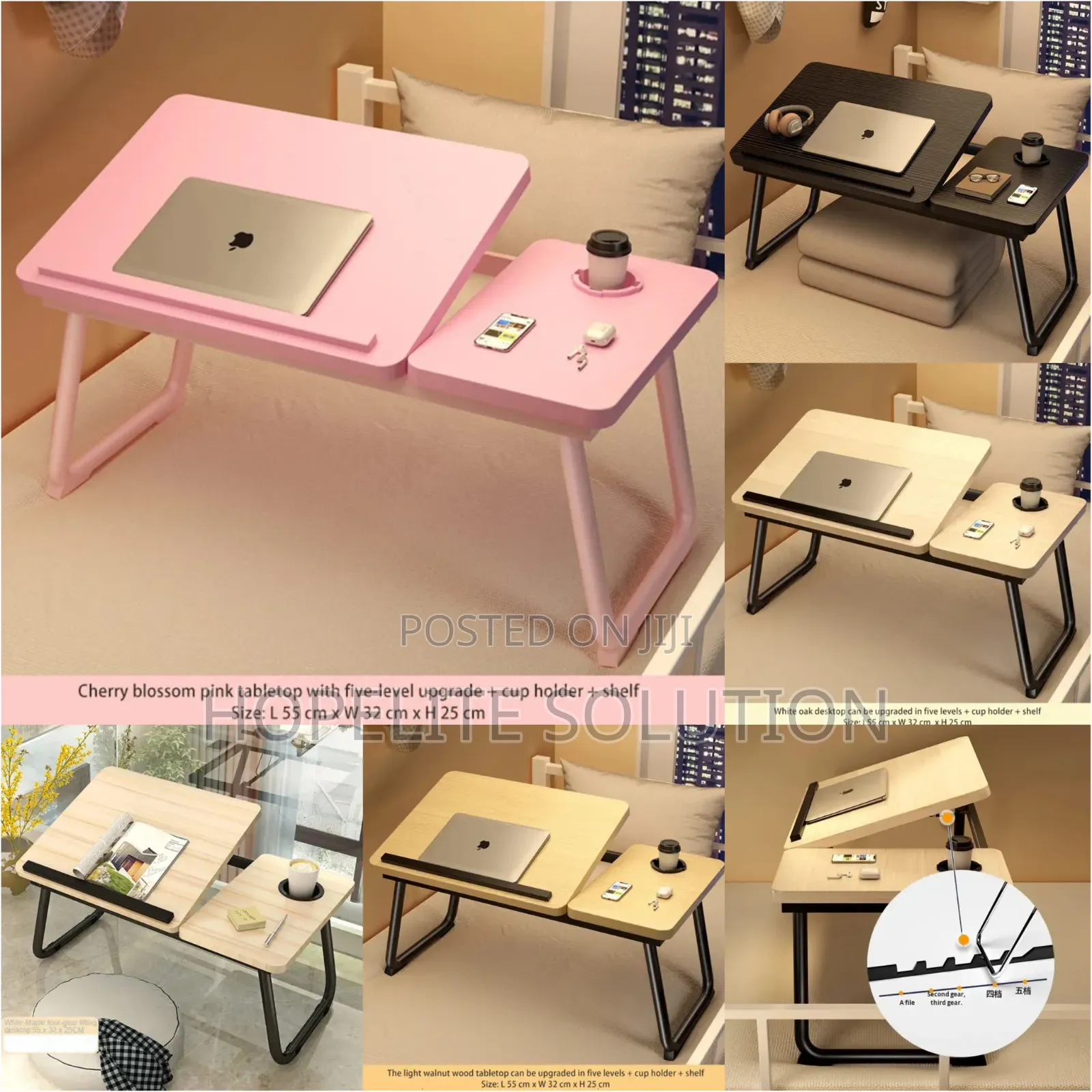 Adjustable Tilting Laptop Folding Table Stand Desk Bed Table