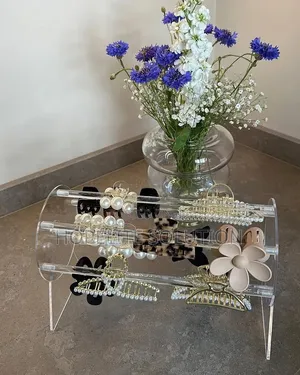 360°Rotating Acrylic Headband Holder/Claw Clip Organizer