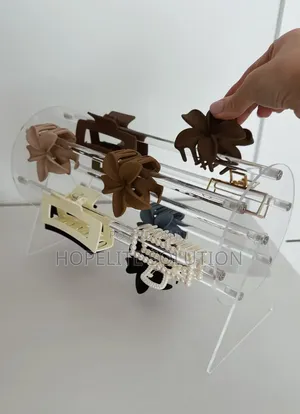 360°Rotating Acrylic Headband Holder/Claw Clip Organizer