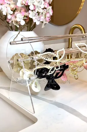 360°Rotating Acrylic Headband Holder/Claw Clip Organizer