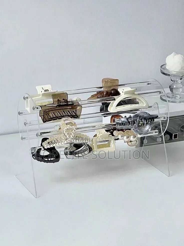 360°Rotating Acrylic Headband Holder/Claw Clip Organizer