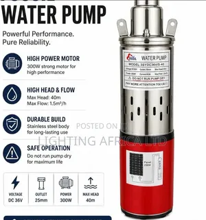 50 Meters Head - 250W Solar - 1.5m^3 Submersible Water Pump.