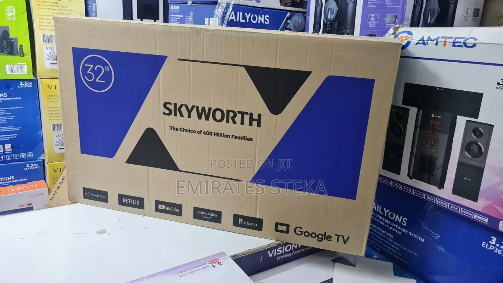 Skyworth 32E3500G 32" Inches Frameless Smart Android TV Black