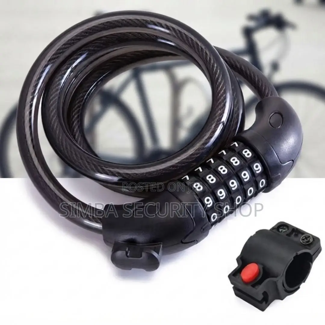 5 Digit Combination Bike Cable Lock Bicycle With Mounting Bracket Wire