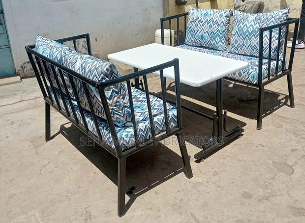 Bar Metal 2-Seater Sofa Set With a Table. - main view