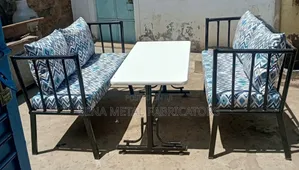 Bar Metal 2-Seater Sofa Set With a Table.