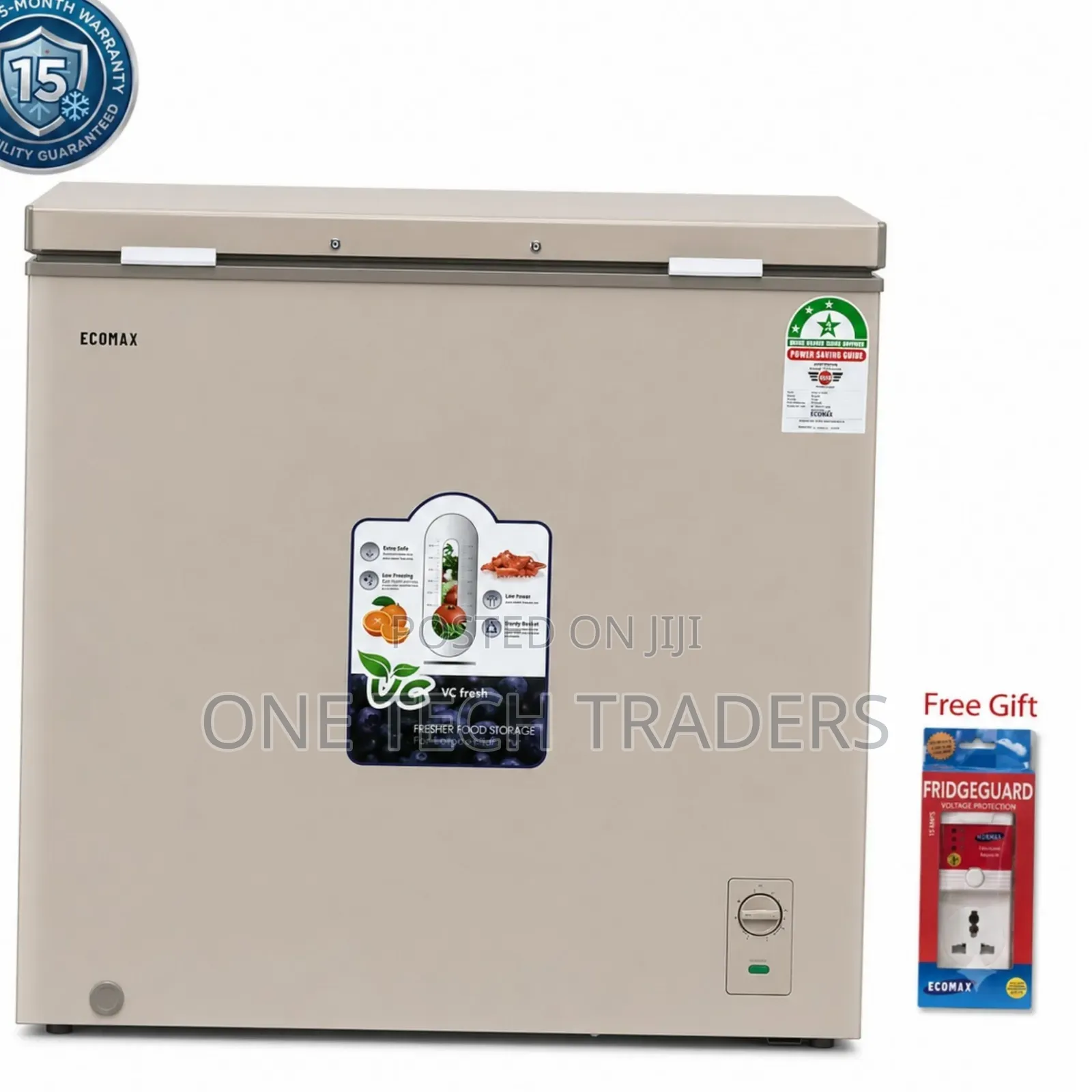 Ecomax 219L Chest Freezer, With Free Guard, 3 Star Rating