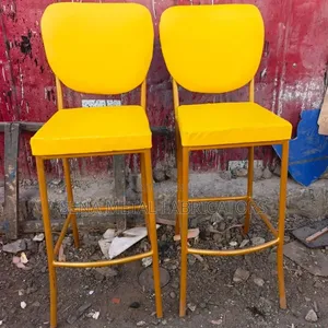 Yellow Kitchen Stools With Powder-Coating Finish.