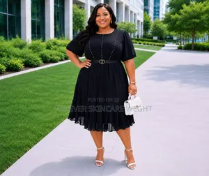 Plain White and Plain Black Shiffon Dresses