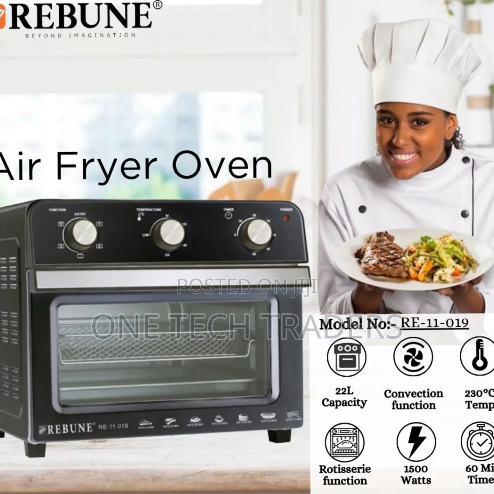 Rebune 22Litres Airfryer Oven