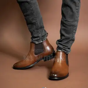 Men's High Top Burnished Toe Chelsea Boots Size 40-45