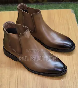 Men's High Top Burnished Toe Chelsea Boots Size 40-45