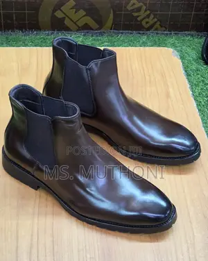 Men's High Top Burnished Toe Chelsea Boots Size 40-45