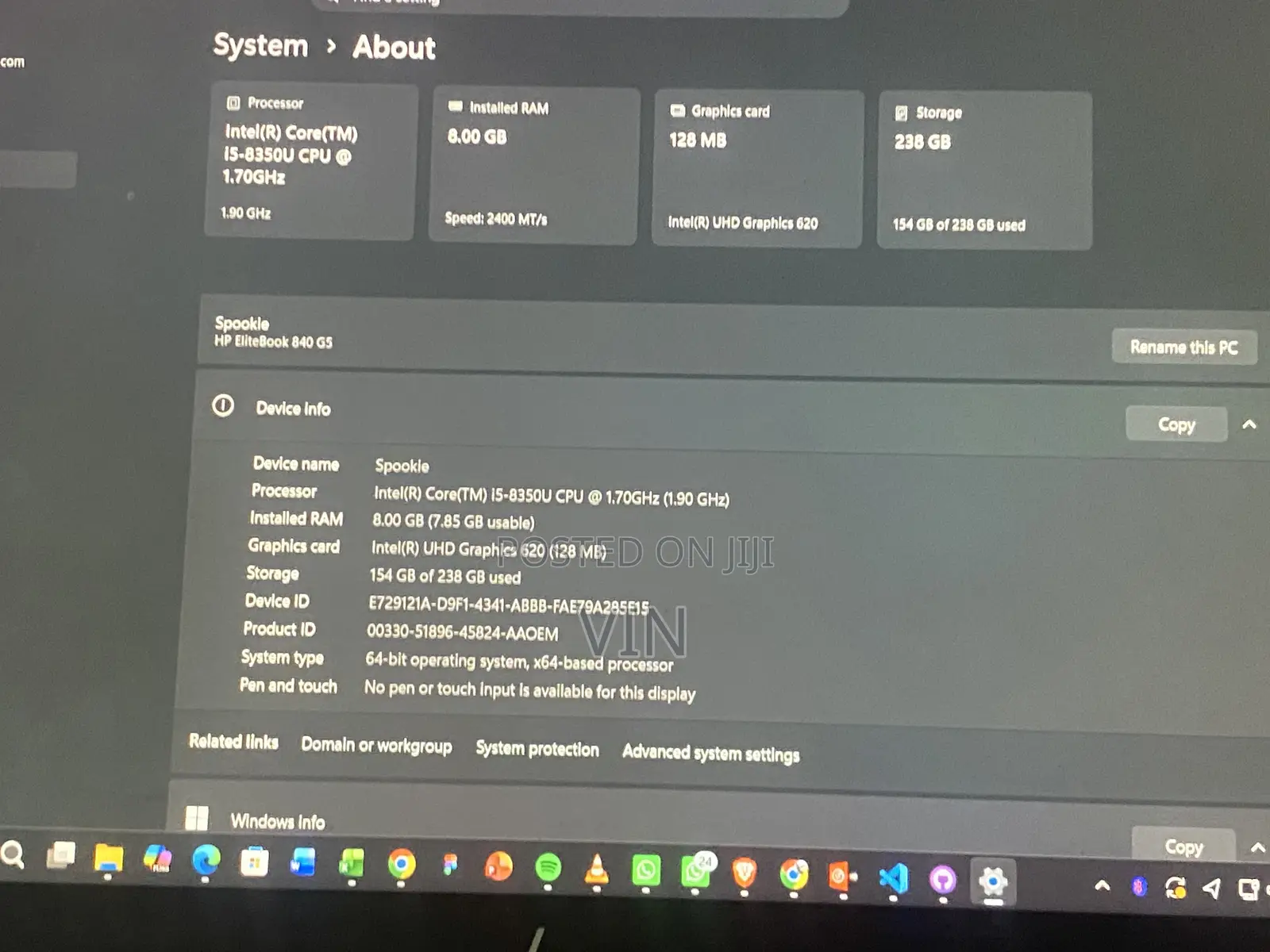 Laptop HP EliteBook 840 G5 8GB Intel Core i5 SSD 256GB