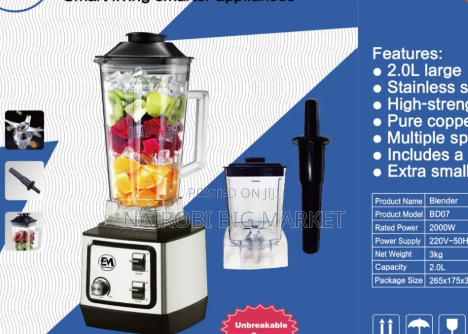 Electromate New Model 2 in 1 Commercial Blender