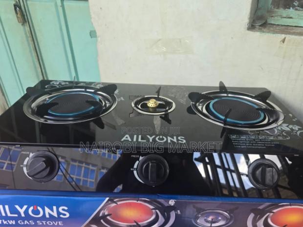 Ailyons 3 Burner Glass Top Gas Cooker Infrared Double Burner