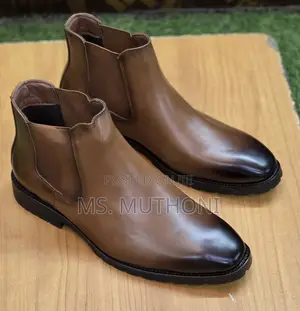 Brown Burnished Chelsea Boots Size 40-45