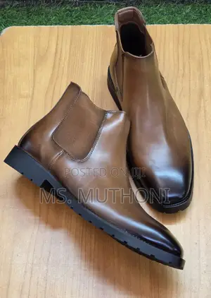 Brown Burnished Chelsea Boots Size 40-45