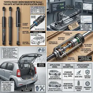 Toyota Passso Boot Shocks/ Boot Gas Struts/ Tailgate Lift Supports