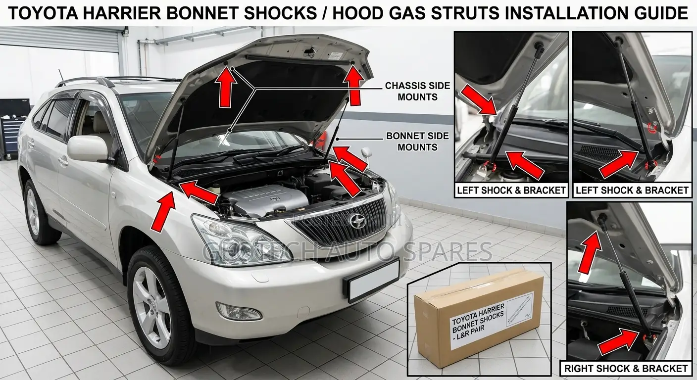 Toyota Harrier Bonnet Shocks/ Hood Gas Struts and Bonnet Lift Supports