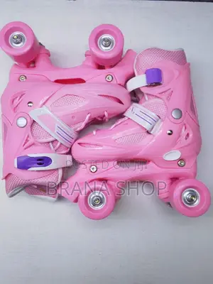 Adjustable Kids' Quad Roller Skates – Pink