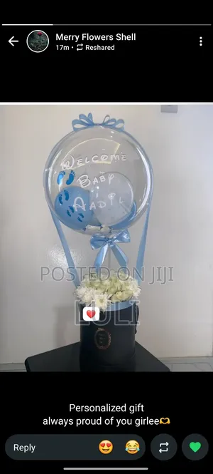 Flower Gifts With Confetti Balloon