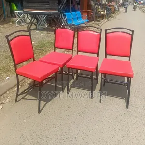 Hotel or Restaurant Red Chairs With Black Painted Frame