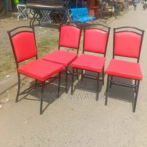 Hotel or Restaurant Red Chairs With Black Painted Frame